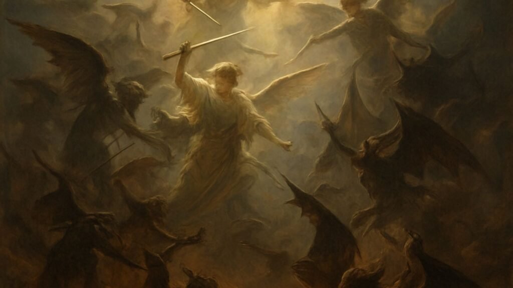 Angel Micheal defeats Satan Angels VS Demons