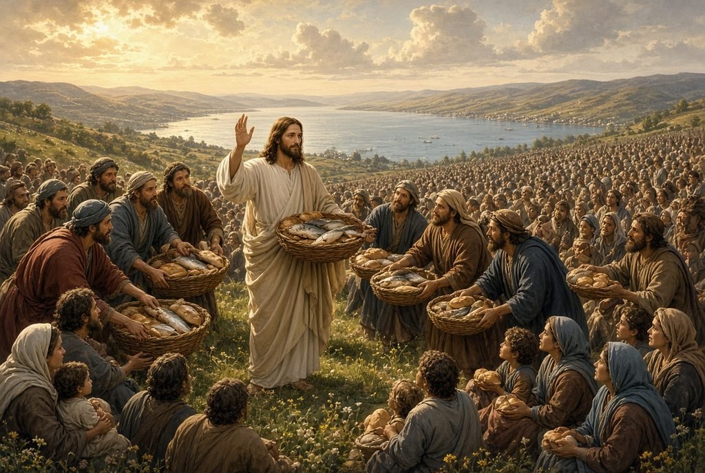 Jesus feeds the 5000 Prosperity by faith